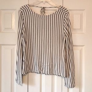 Anthro Cloth & Stone Striped Button Back Top